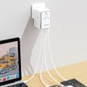 Uniwersalana ładowarka adapter podróżny 65W EU / US / JP / AUS / UK 2x USB-C 2x USB-A - biały Uniwersalana ładowarka adapter podróżny 65W EU / US / JP / AUS / UK 2x USB-C 2x USB-A - biały
