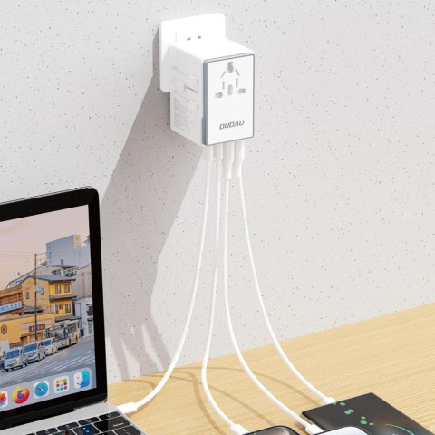 Uniwersalana ładowarka adapter podróżny 65W EU / US / JP / AUS / UK 2x USB-C 2x USB-A - biały Uniwersalana ładowarka adapter podróżny 65W EU / US / JP / AUS / UK 2x USB-C 2x USB-A - biały