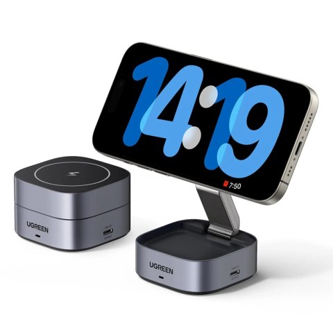 3w1 Ładowarka indukcyjna MagSafe Qi na telefon słuchawki z portem USB-C - czarna 3w1 Ładowarka indukcyjna MagSafe Qi na telefon słuchawki z portem USB-C - czarna