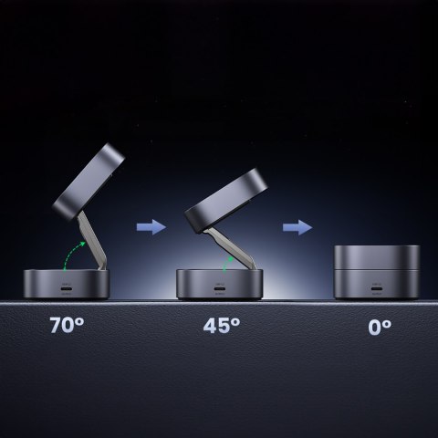 3w1 Ładowarka indukcyjna MagSafe Qi na telefon słuchawki z portem USB-C - czarna 3w1 Ładowarka indukcyjna MagSafe Qi na telefon słuchawki z portem USB-C - czarna