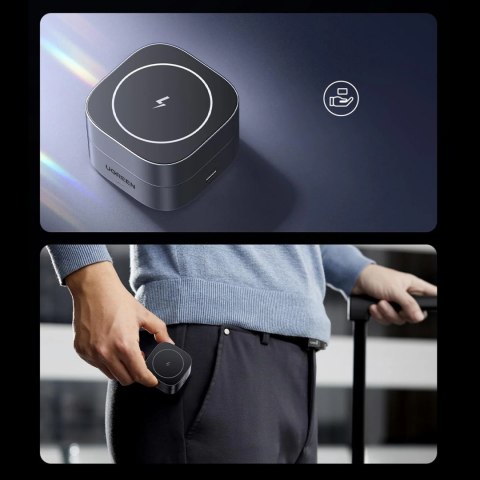 3w1 Ładowarka indukcyjna MagSafe Qi na telefon słuchawki z portem USB-C - czarna 3w1 Ładowarka indukcyjna MagSafe Qi na telefon słuchawki z portem USB-C - czarna