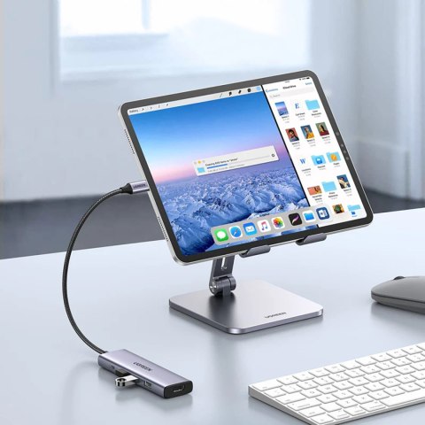 5w1 HUB adapter USB-C - USB-C PD / HDMI / 3x USB-A 3.0 - szary 5w1 HUB adapter USB-C - USB-C PD / HDMI / 3x USB-A 3.0 - szary