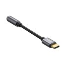 Adapter przejściówka do słuchawek USB-C - mini jack 3.5mm DAC 24 bit 48KHz - szary