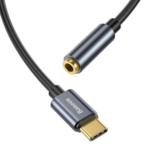 Adapter przejściówka do słuchawek USB-C - mini jack 3.5mm DAC 24 bit 48KHz - szary Adapter przejściówka do słuchawek USB-C - mini jack 3.5mm DAC 24 bit 48KHz - szary