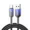 Kabel przewód Crystal-Clear Series 3A USB-A - USB-C 1.2m - czarny
