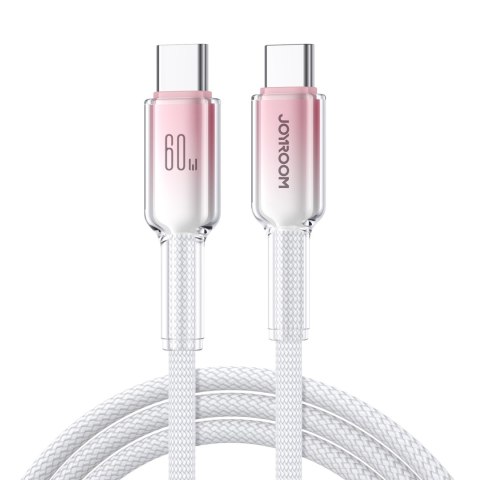 Kabel przewód Crystal-Clear Series 60W USB-C - USB-C 1.2m - biały Kabel przewód Crystal-Clear Series 60W USB-C - USB-C 1.2m - biały