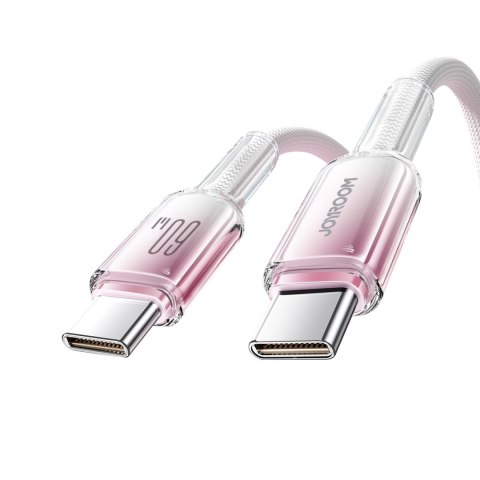 Kabel przewód Crystal-Clear Series 60W USB-C - USB-C 1.2m - biały Kabel przewód Crystal-Clear Series 60W USB-C - USB-C 1.2m - biały