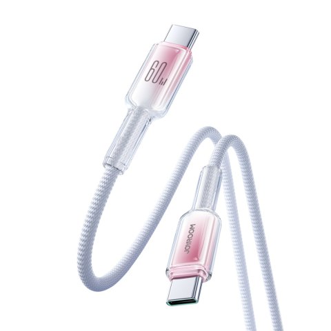 Kabel przewód Crystal-Clear Series 60W USB-C - USB-C 1.2m - biały Kabel przewód Crystal-Clear Series 60W USB-C - USB-C 1.2m - biały