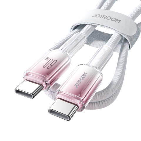 Kabel przewód Crystal-Clear Series 60W USB-C - USB-C 1.2m - biały Kabel przewód Crystal-Clear Series 60W USB-C - USB-C 1.2m - biały