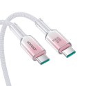 Kabel przewód Crystal-Clear Series 60W USB-C - USB-C 1.2m - biały Kabel przewód Crystal-Clear Series 60W USB-C - USB-C 1.2m - biały