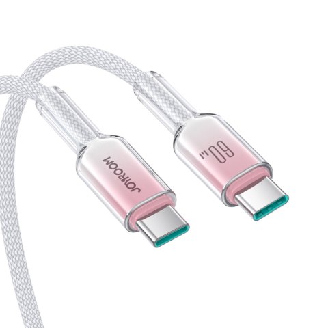 Kabel przewód Crystal-Clear Series 60W USB-C - USB-C 1.2m - biały Kabel przewód Crystal-Clear Series 60W USB-C - USB-C 1.2m - biały