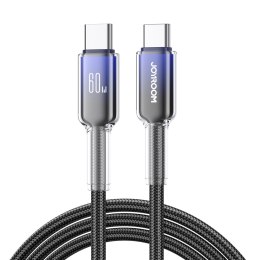 Kabel przewód Crystal-Clear Series 60W USB-C - USB-C 1.2m - czarny