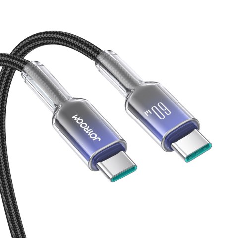 Kabel przewód Crystal-Clear Series 60W USB-C - USB-C 1.2m - czarny Kabel przewód Crystal-Clear Series 60W USB-C - USB-C 1.2m - czarny