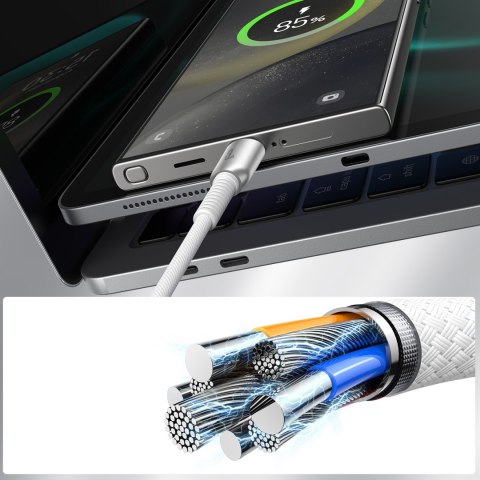 Kabel przewód Cutting-Edge Series 3A USB-A - USB-C 1.2m - szary Kabel przewód Cutting-Edge Series 3A USB-A - USB-C 1.2m - szary