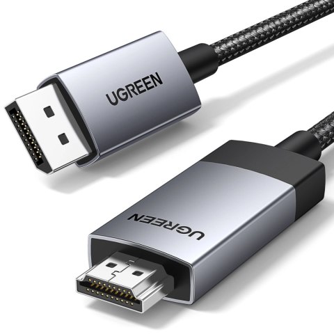 Kabel przewód DisplayPort - HDMI 4K 60Hz 3m - szary Kabel przewód DisplayPort - HDMI 4K 60Hz 3m - szary