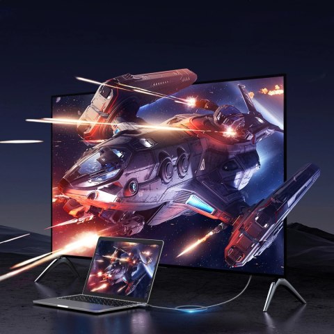 Kabel przewód DisplayPort - HDMI 4K 60Hz 3m - szary Kabel przewód DisplayPort - HDMI 4K 60Hz 3m - szary