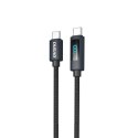 Kabel przewód L7C USB-A - USB-C 100W z wyświetlaczem LED 1m - czarny Kabel przewód L7C USB-A - USB-C 100W z wyświetlaczem LED 1m - czarny