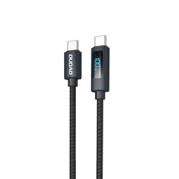 Kabel przewód L7C USB-A - USB-C 100W z wyświetlaczem LED 1m - czarny