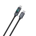 Kabel przewód L7C USB-A - USB-C 100W z wyświetlaczem LED 1m - czarny Kabel przewód L7C USB-A - USB-C 100W z wyświetlaczem LED 1m - czarny