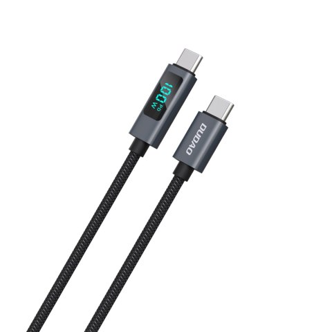 Kabel przewód L7C USB-A - USB-C 100W z wyświetlaczem LED 1m - czarny Kabel przewód L7C USB-A - USB-C 100W z wyświetlaczem LED 1m - czarny
