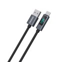 Kabel przewód L7T USB-A - USB-C 66W z wyświetlaczem LED 1m - czarny Kabel przewód L7T USB-A - USB-C 66W z wyświetlaczem LED 1m - czarny