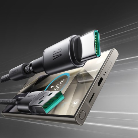 Kabel przewód USB-A - USB-C z organizerem uchwytem magnetycznym 1.2m - szary Kabel przewód USB-A - USB-C z organizerem uchwytem magnetycznym 1.2m - szary