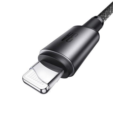 Kabel przewód USB-A - iPhone Lightning z organizerem uchwytem magnetycznym 1.2m - szary Kabel przewód USB-A - iPhone Lightning z organizerem uchwytem magnetycznym 1.2m - szary