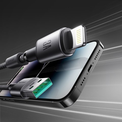 Kabel przewód USB-A - iPhone Lightning z organizerem uchwytem magnetycznym 1.2m - szary Kabel przewód USB-A - iPhone Lightning z organizerem uchwytem magnetycznym 1.2m - szary