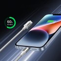 Kabel przewód USB-C - iPhone Lightning MFi 1m - srebrny