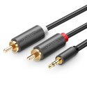 Kabel przewód audio 3.5mm minijack (męski) - 2RCA (męski) 2m - szary Kabel przewód audio 3.5mm minijack (męski) - 2RCA (męski) 2m - szary