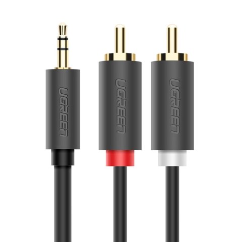 Kabel przewód audio 3.5mm minijack (męski) - 2RCA (męski) 2m - szary Kabel przewód audio 3.5mm minijack (męski) - 2RCA (męski) 2m - szary
