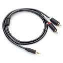 Kabel przewód audio 3.5mm minijack (męski) - 2RCA (męski) 2m - szary Kabel przewód audio 3.5mm minijack (męski) - 2RCA (męski) 2m - szary