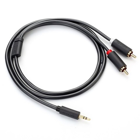 Kabel przewód audio 3.5mm minijack (męski) - 2RCA (męski) 2m - szary Kabel przewód audio 3.5mm minijack (męski) - 2RCA (męski) 2m - szary