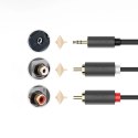 Kabel przewód audio 3.5mm minijack (męski) - 2RCA (męski) 2m - szary Kabel przewód audio 3.5mm minijack (męski) - 2RCA (męski) 2m - szary