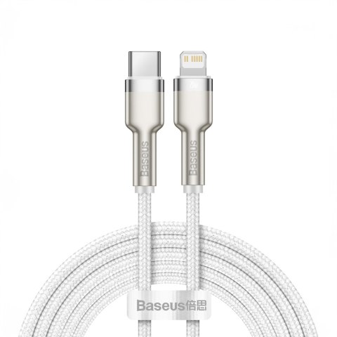 Kabel przewód do iPhone USB-C - Lightning Series Metal Data 20W PD 2m - biały