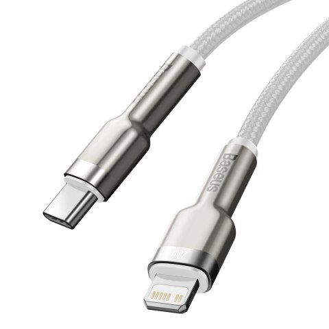 Kabel przewód do iPhone USB-C - Lightning Series Metal Data 20W PD 2m - biały