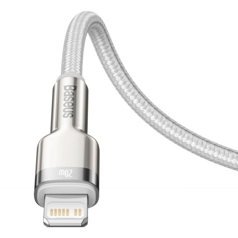 Kabel przewód do iPhone USB-C - Lightning Series Metal Data 20W PD 2m - biały