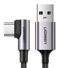 Kabel przewód kątowy USB-A - USB-C 3A 3m - szary