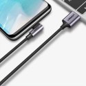 Kabel przewód kątowy USB-A - USB-C 3A 3m - szary