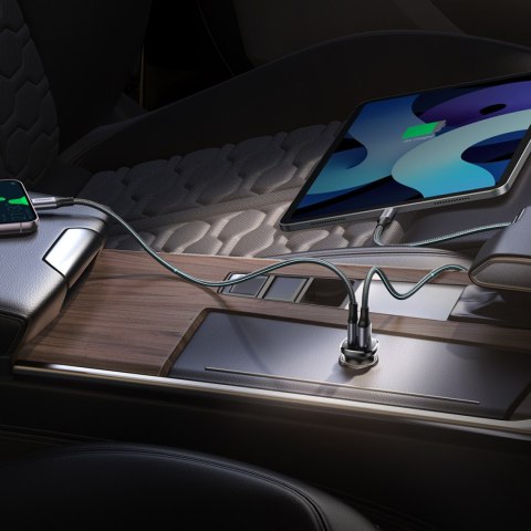 Ładowarka samochodowa USB-C USB-A 30W - czarna