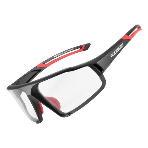 Okulary rowerowe fotochromowe UV400 z etui SP216BK - czarno-czerwone Okulary rowerowe fotochromowe UV400 z etui SP216BK - czarno-czerwone