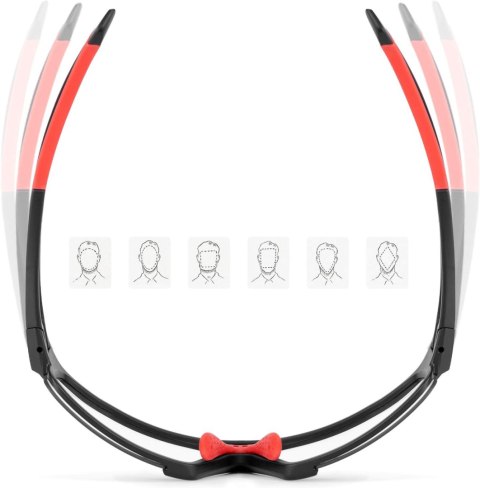 Okulary rowerowe fotochromowe UV400 z etui SP216BK - czarno-czerwone Okulary rowerowe fotochromowe UV400 z etui SP216BK - czarno-czerwone