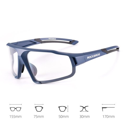 Okulary rowerowe fotochromowe UV400 z etui SP216BL - niebieskie Okulary rowerowe fotochromowe UV400 z etui SP216BL - niebieskie