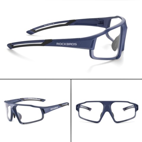 Okulary rowerowe fotochromowe UV400 z etui SP216BL - niebieskie Okulary rowerowe fotochromowe UV400 z etui SP216BL - niebieskie