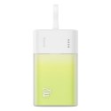 Powerbank Popsicle 5200mAh 20W z kablem Lightning 60W/20V/3A/30cm - biało-zielony