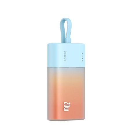 Powerbank Popsicle 5200mAh 20W z kablem Lightning 60W/20V/3A/30cm - niebiesko-pomarańczowy