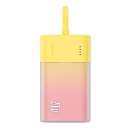 Powerbank Popsicle 5200mAh 20W z kablem Lightning 60W/20V/3A/30cm - zółto-różowy