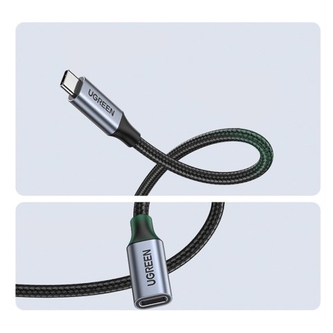 Przedłużacz kabla przewodu USB-C PD QC 100W 5A 10Gbps 0.5m - szary Przedłużacz kabla przewodu USB-C PD QC 100W 5A 10Gbps 0.5m - szary