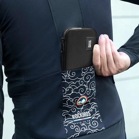 Saszetka rowerowa na telefon klucze portfel karty pieniądze 0.15l - czarna Saszetka rowerowa na telefon klucze portfel karty pieniądze 0.15l - czarna