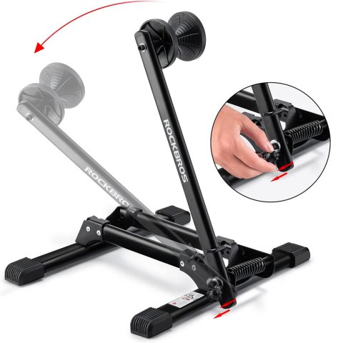 Stojak rowerowy na przednie koło stabilny składany - czarny Stojak rowerowy na przednie koło stabilny składany - czarny